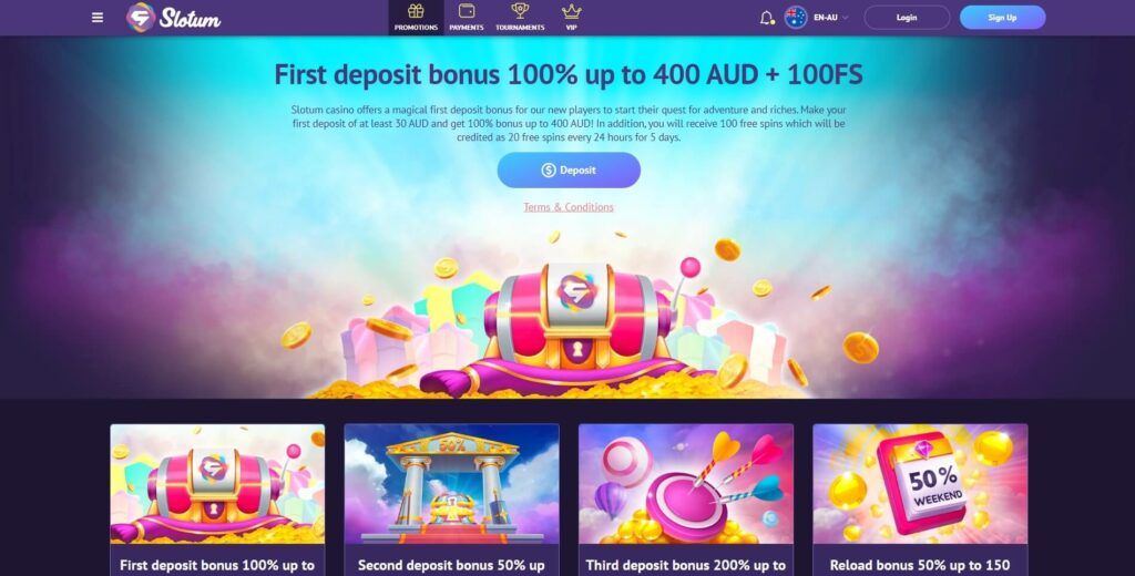 Slotum Casino No Deposit Bonus