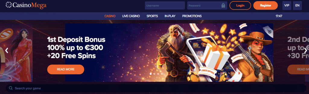 casino mega lobby screenshot