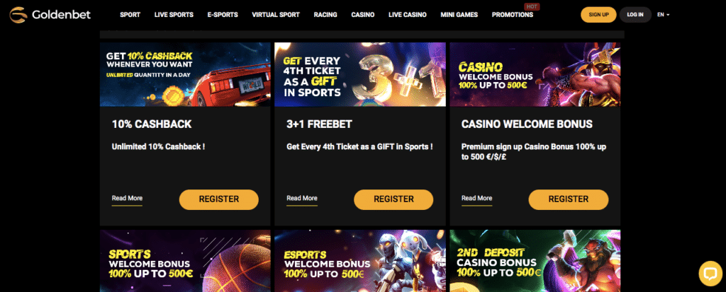 goldenbet online casino bonus