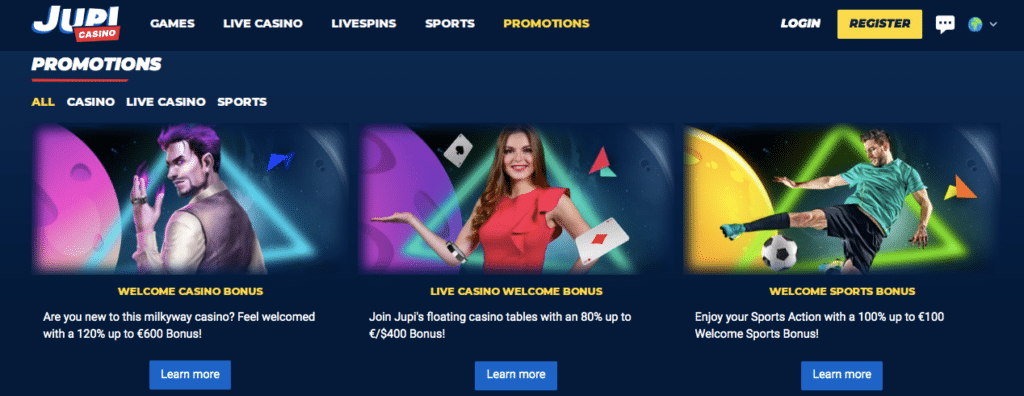 jupi online casino bonus