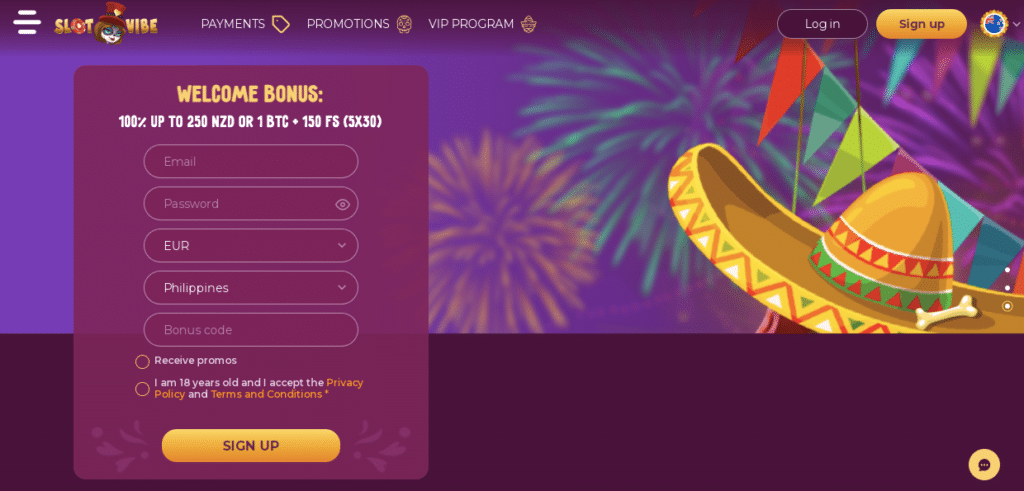 slotvibe casino lobby screenshot