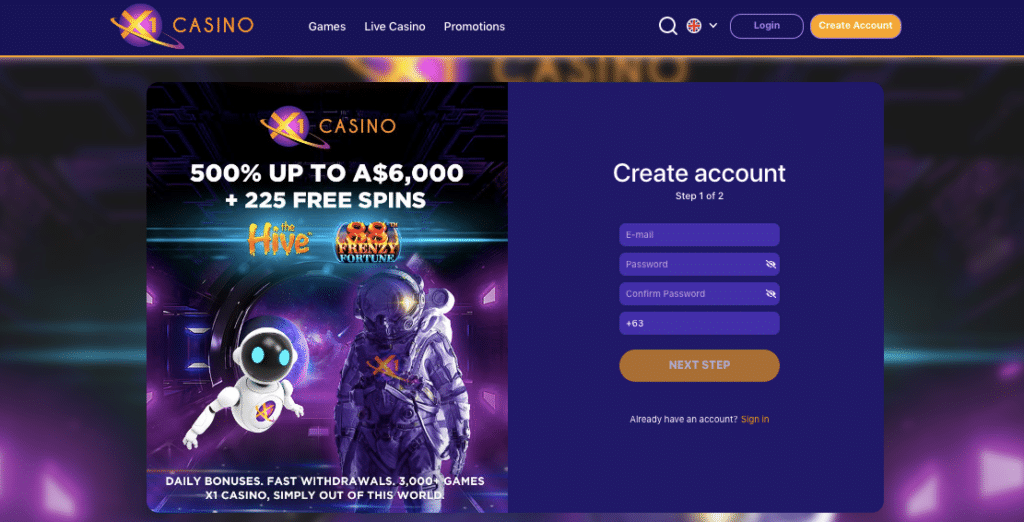 x1 online casino